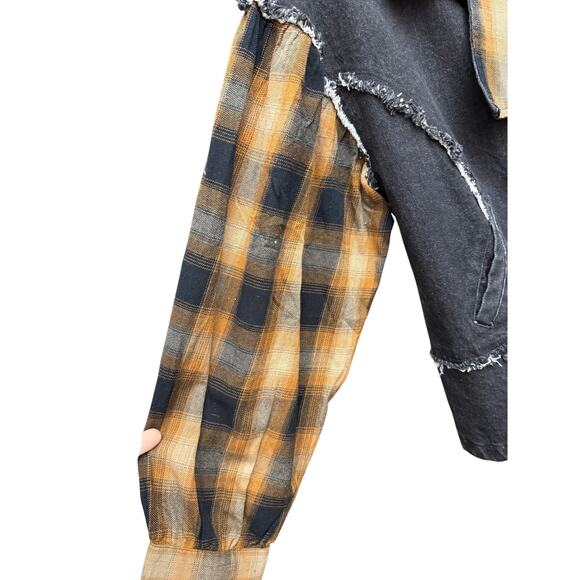 Rhea Lunar Jacket Black Denim Plaid Details Size S/M NWT - Picture 3 of 4